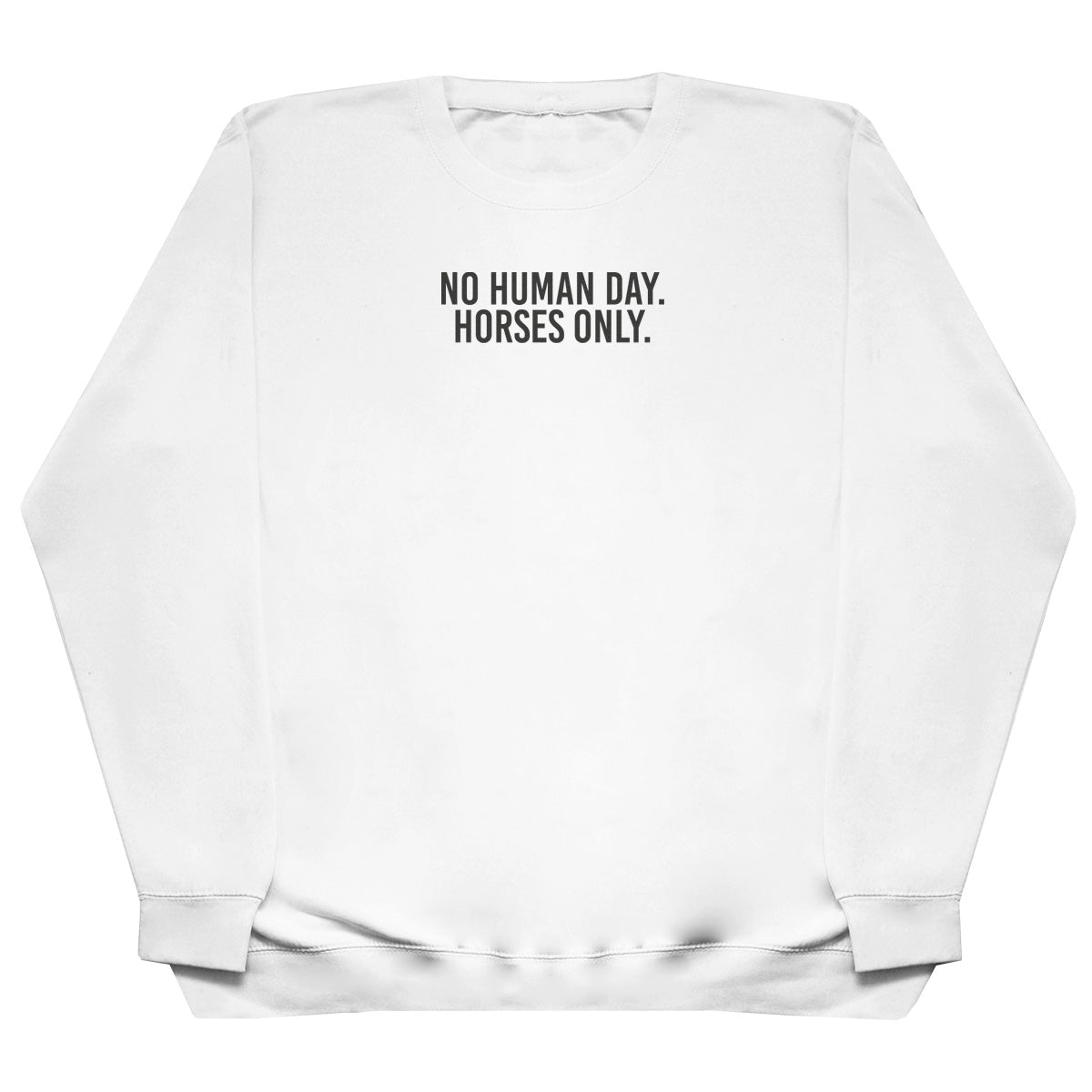 No Human Day. Horses Only - Huge Oversized Comfy Original Sweater