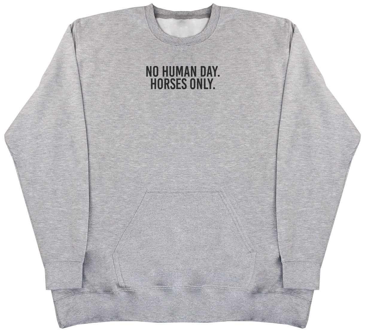 No Human Day. Horses Only - Huge Oversized Hoodless Hoodie