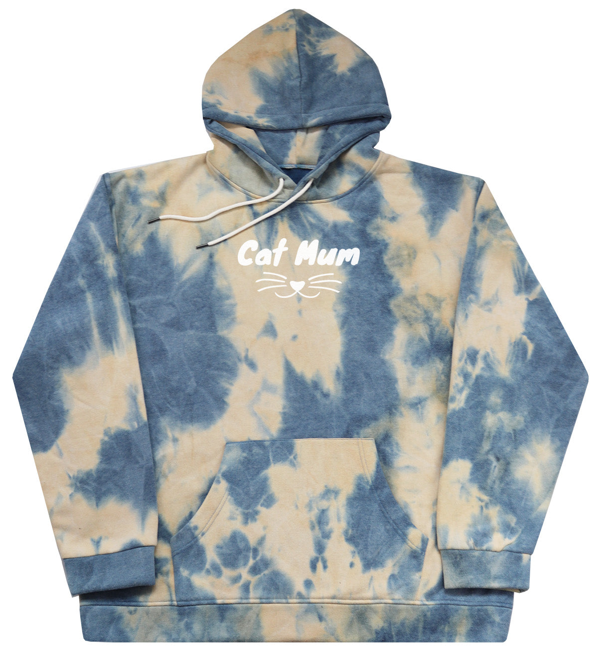 Cat Mum - Huge Tie Dye Blue Oversized Hoody