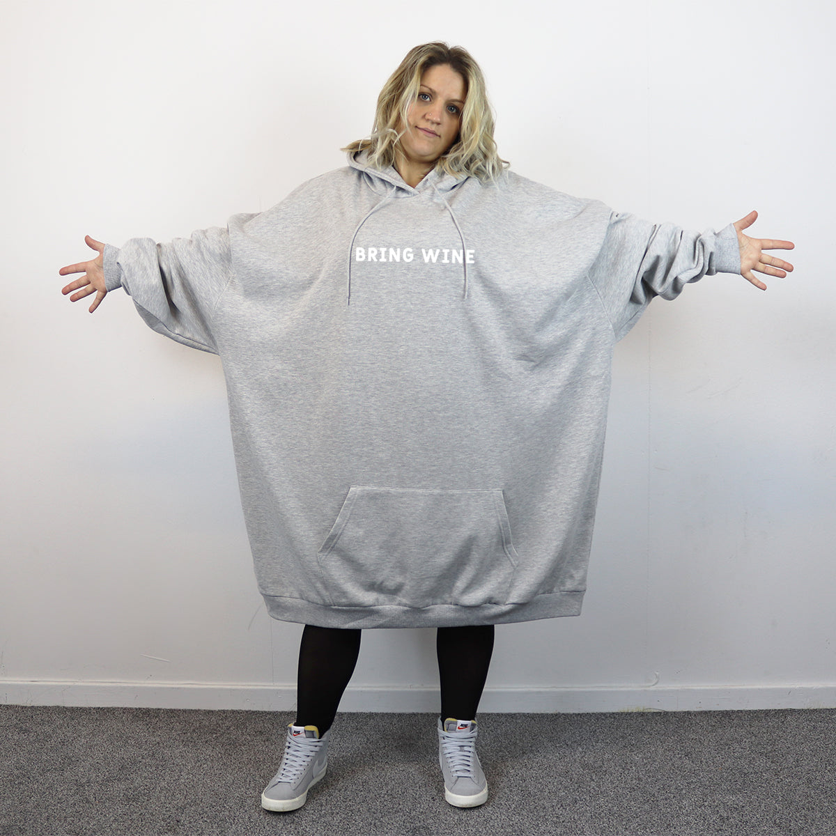 Bring Wine - Oversized Comfy Hoody - One Size Huge